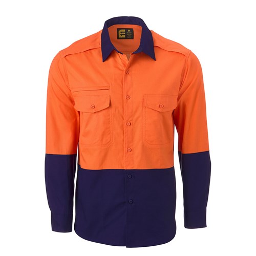 Eleven Workwear Hi-Vis Cotton Ripstop L/S Shirt