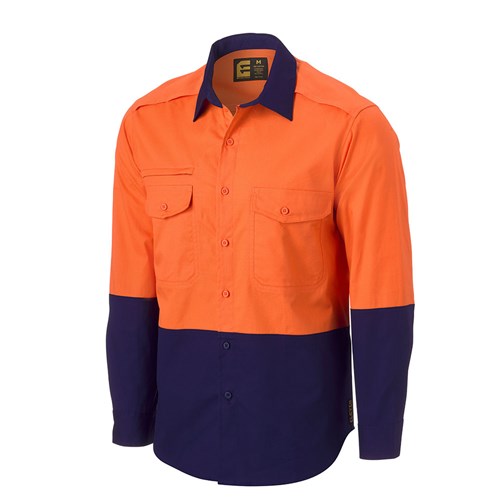 Eleven Workwear Hi-Vis Cotton Ripstop L/S Shirt